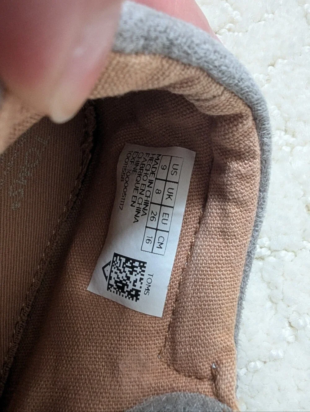 Kids TOMS Gray Suede High-Top Velcro Sneakers Size Toddler US9